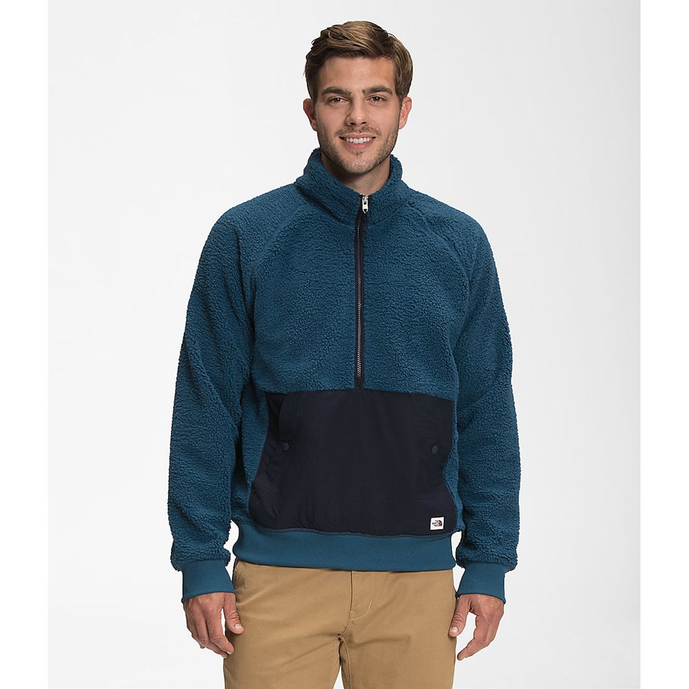 The North Face Fleece Jacket Mens Australia - The North Face Ridge 1/4 Zip Blue (DHB-590176)